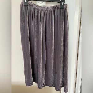 Gray velvet A-line skirt